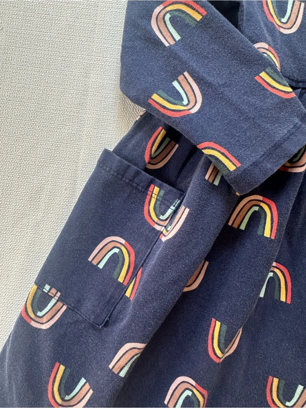 Hanna Andersson Girls Size 3T Navy Rainbow Cotton Dress
